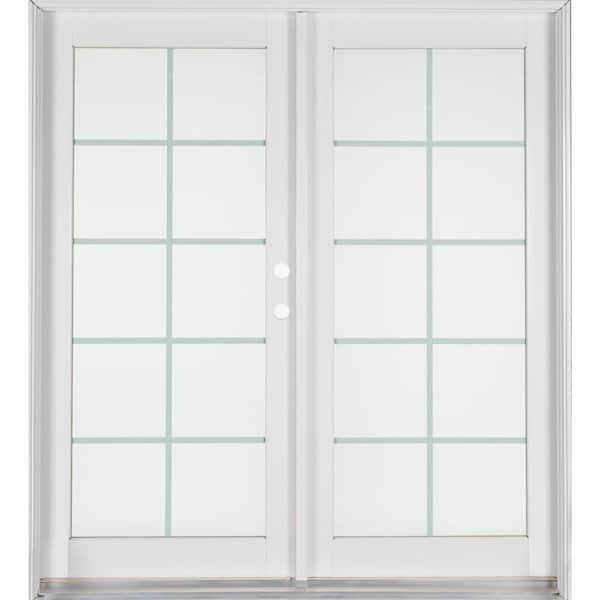 Ashworth Professional Series 72 in. x 80 in. White Aluminum/Wood French Patio Door