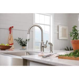 Noell Single-Handle Standard Kitchen Faucet with Side Sprayer in Spot Resist Stainless