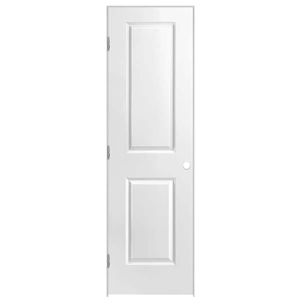 Masonite 24 in. x 80 in. 2 Panel Square Top Right-Handed Hollow-Core Smooth Primed Composite Single Prehung Interior Door