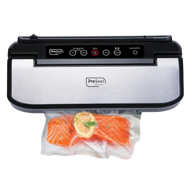 Pskang Vacuum Sealer Machine One-Touch Vacuum Sealer with Bags Rolls  Storage and Cutter Automatic Air Sealing System with Vacuum Seal Bags