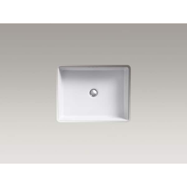 KOHLER Kathryn Vitreous China Undermount Bathroom Sink in Black Black with Overflow Drain