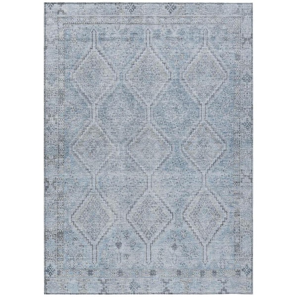 Chantille Machine Washable Indoor/Outdoor Abstract ACN2727 Sky 10 ft. x 14 ft. Area Rug