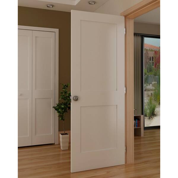 Kimberly Bay 28 In X 80 In White 2 Panel Shaker Solid Core Pine Interior Door Slab Dpsha2w28 The Home Depot