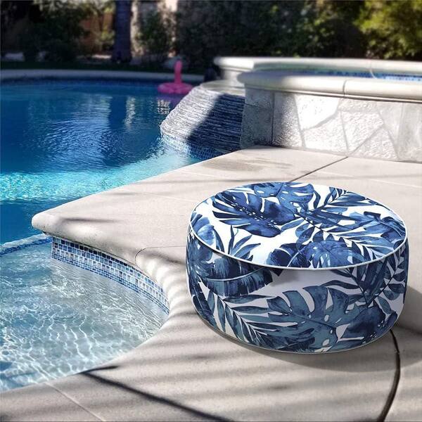 SenQWFa Tropical 21 x 9 in. Inflatable Outdoor Ottoman with