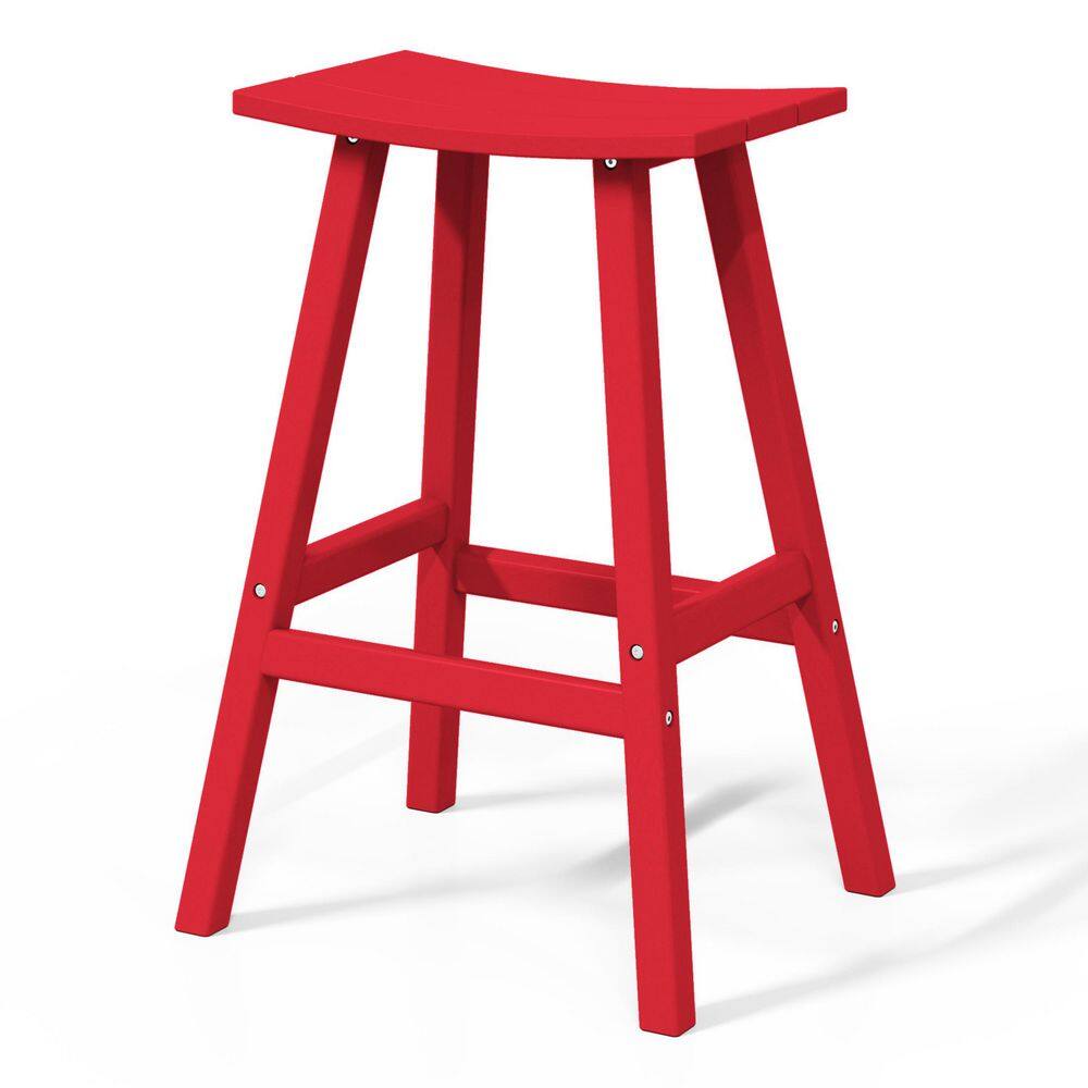 Laguna All-Weather HDPE Curved Saddle Bar Stool 29" Red