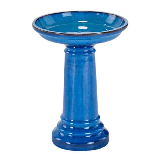 Aviatra 23 in. H Ceramic Blue Transitions Birdbath