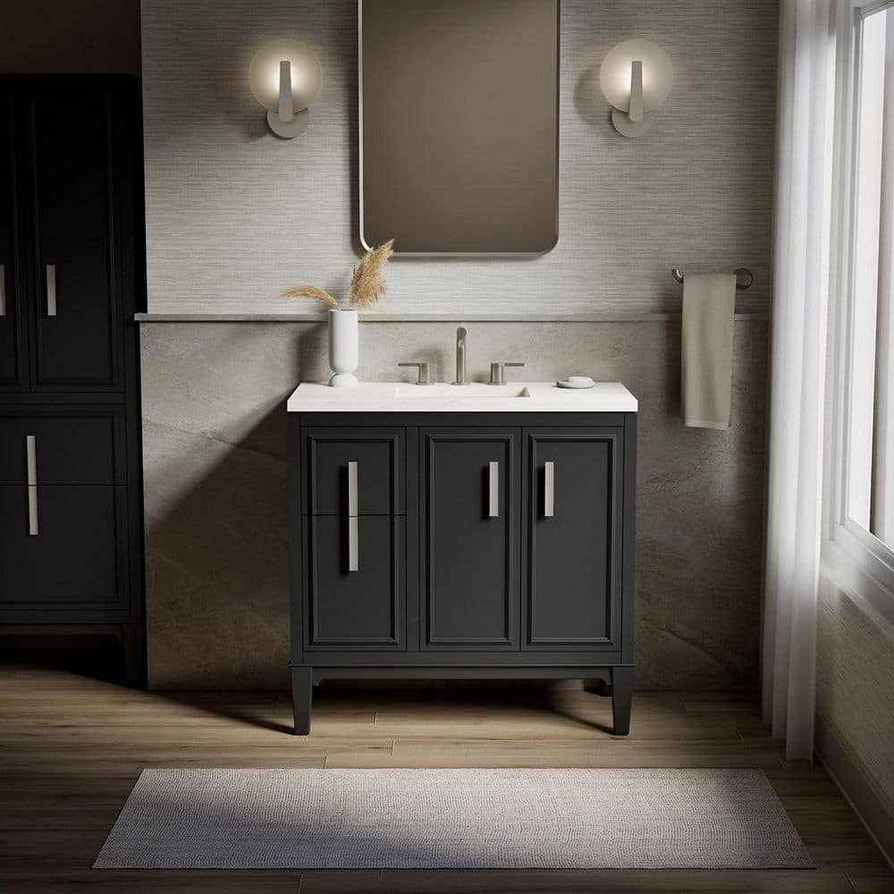 Reviews for KOHLER Southerk 37 in. Single Sink Freestanding Slate Grey ...