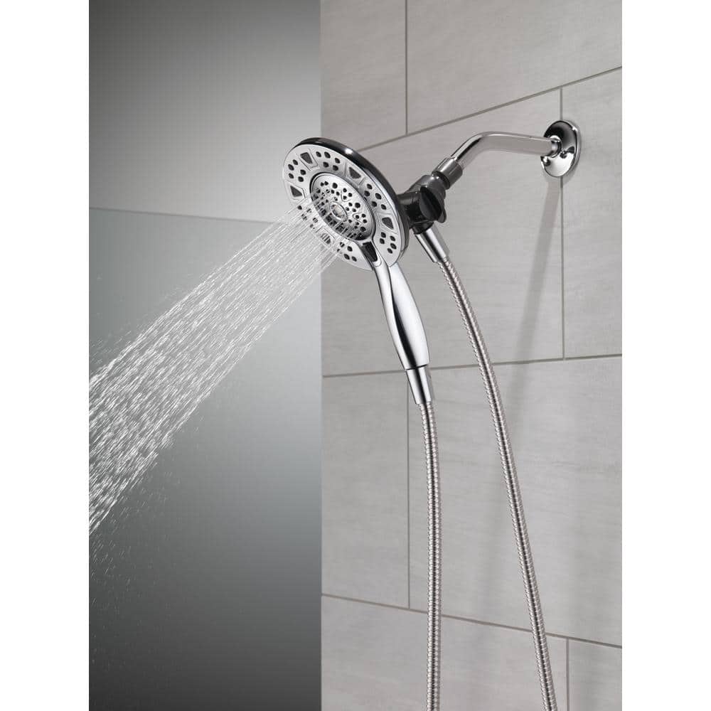 Chrome Dual Shower Head with Handheld Spray and Pulse