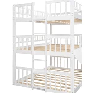 White Full-Over-Full-Over-Full Size Separable Triple Bed with Slide