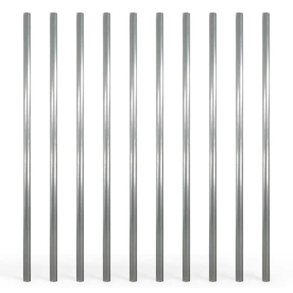 Silver Galvanized 1-7/8 in. x 1-7/8 in. x 7 ft. Steel Line Chain Link Fence Post (10 Pack)