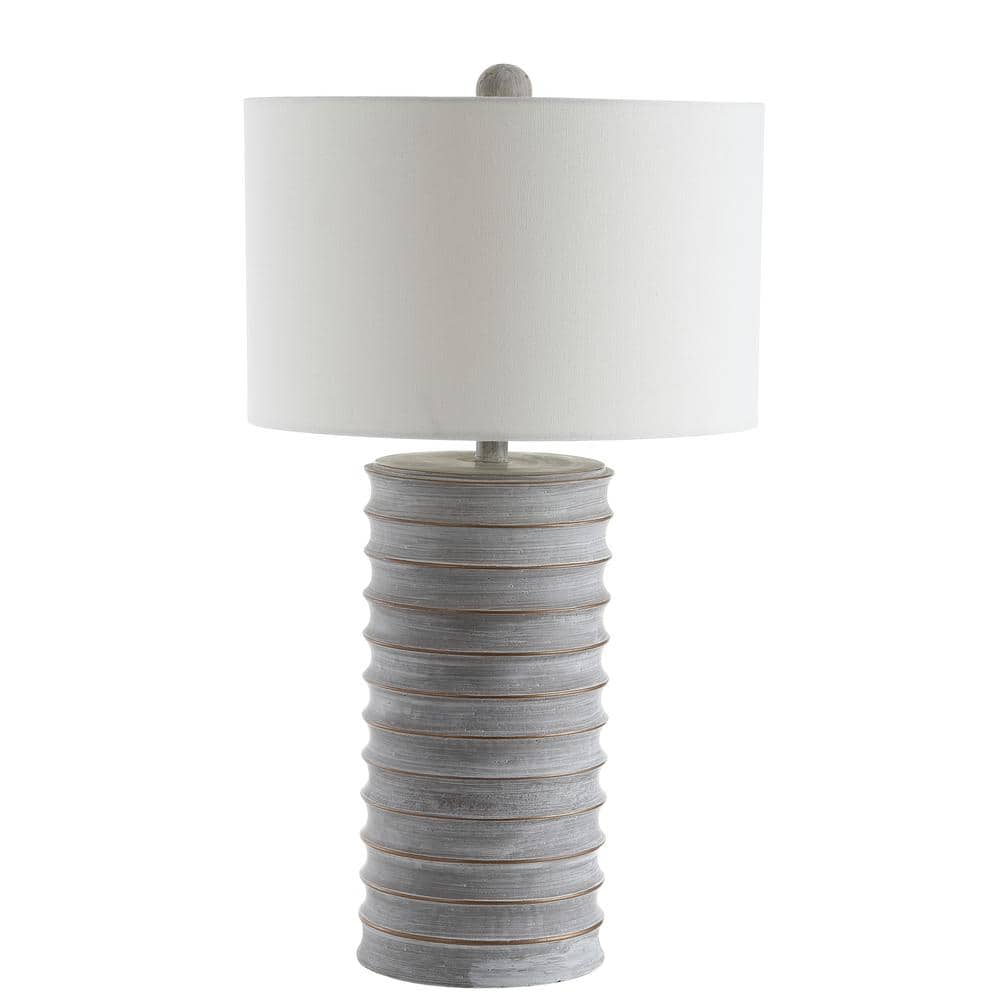 Classical Elegance White Wash Resin Table Lamp Set