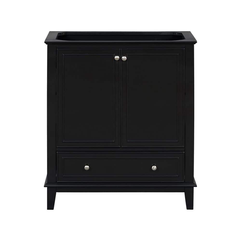 30 in. Bath Vanity Cabinet without Top in Black with Doors and Drawer