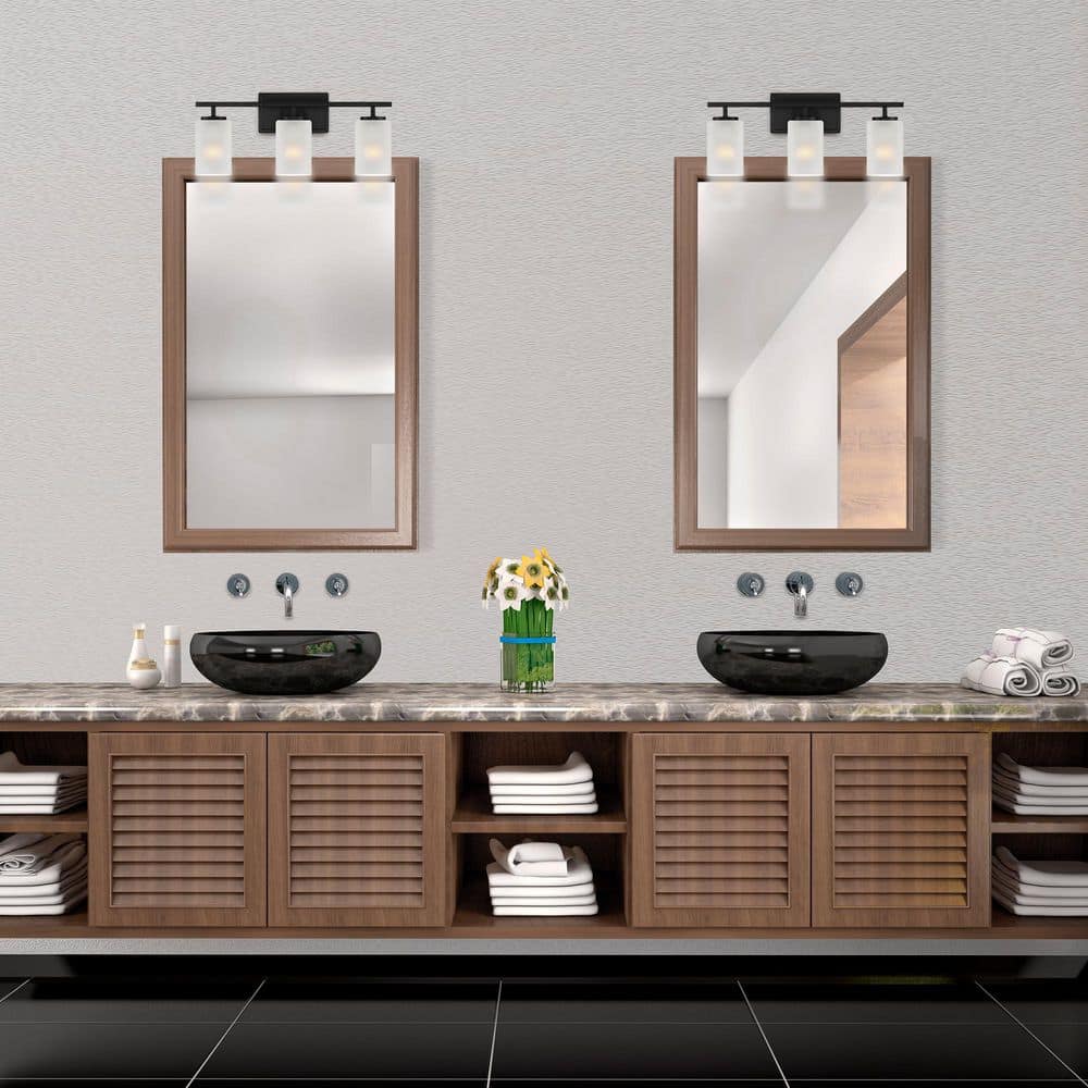 Matte Black 21" Modern Bathroom Vanity Light