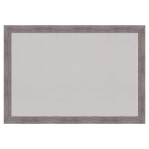 Pinstripe Plank Grey Narrow Framed Grey Corkboard 39 in. x 27 in. Bulletin Board Memo Board