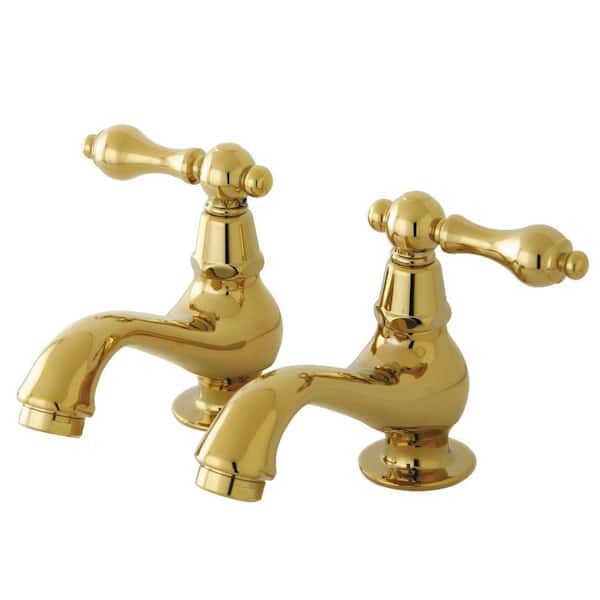 Kingston Brass Heritage Old-Fashion Basin Tap 4 in. Centerset 2-Handle Bathroom Faucet in Polished Brass