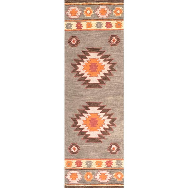 nuLOOM Shyla Abstract Sage 3 ft. x 12 ft. Runner Rug