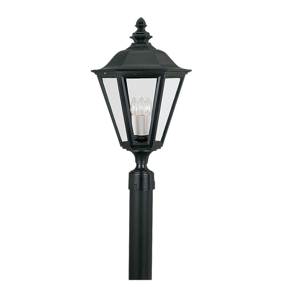 Brentwood 3-Light Outdoor Black Post Top