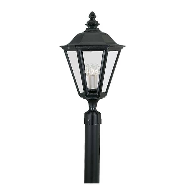 Generation Lighting Brentwood 3-Light Outdoor Black Post Top 8231-12 ...