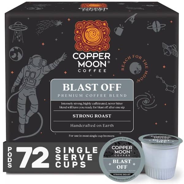 COPPER MOON Single Serve Coffee Pods for Keurig K-Cup Brewers, Blast Off Blend, Strong Roast (72-Pack)