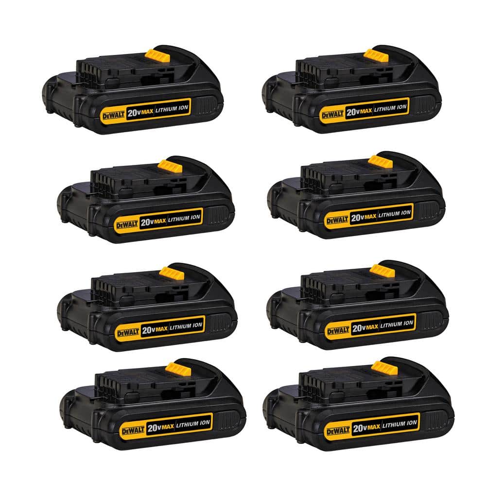 DEWALT 20V MAX Lithium-Ion 1.5Ah Compact Battery Pack (8-Pack) DCB201-8  The Home Depot