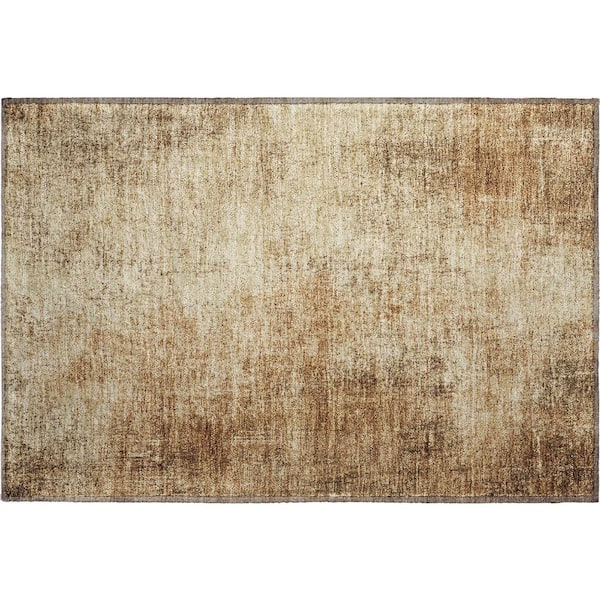 Mayfield Premium Machine Washable Abstract AMF1903 Beige 2 ft. x 3 ft. Area Rug