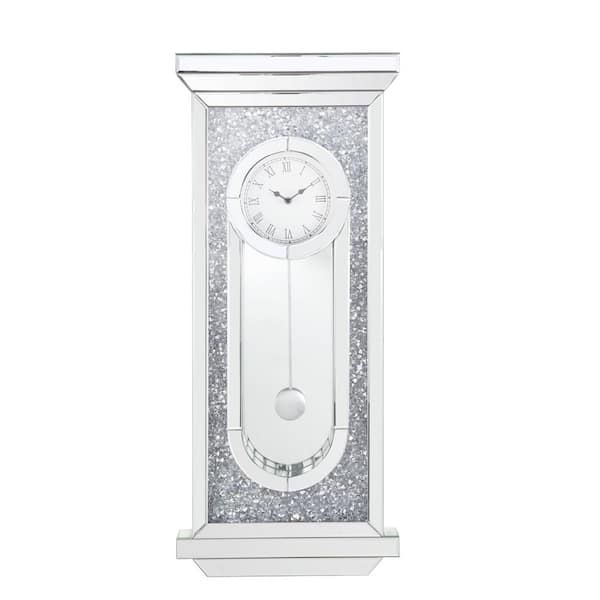 Acme Furniture Silver Analog Stainless Steel Wall Clock