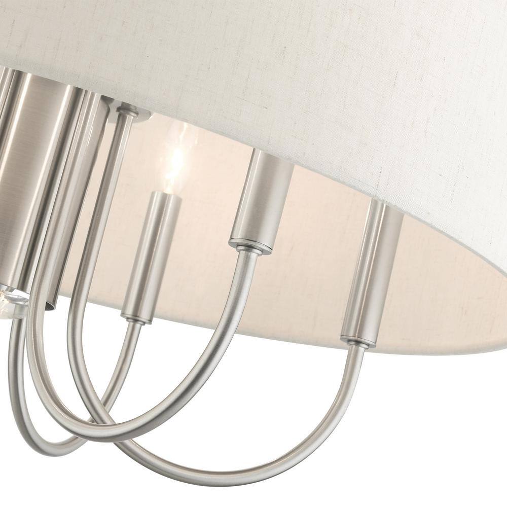 Blossom 24" Brushed Nickel Glass Drum Pendant Light