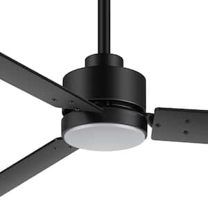 Triplex 48 In. Integrated LED Indoor Black Ceiling Fans with Light and Remote