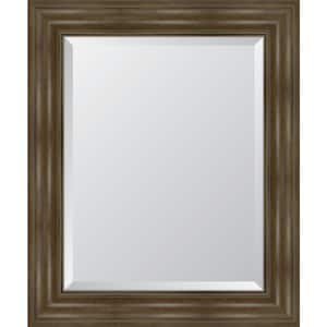 Medium Rectangle Walnut Beveled Glass Classic Mirror (30 in. H x 36 in. W)