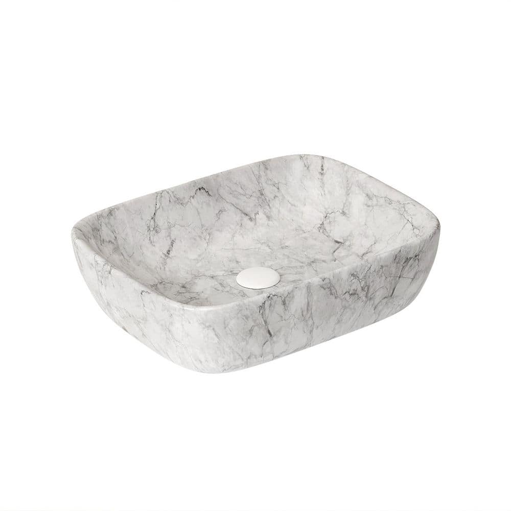 19 in. Bathroom Ceramic Sink without Cabinet in Volakas White Marble price history on PriceWatchPro