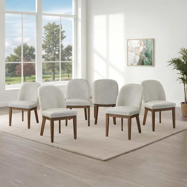 NEW CLASSIC HOME FURNISHINGS New Classic Furniture Phoenix Chestnut Fabric Side Chair with Polyester Seat (Set of 6)