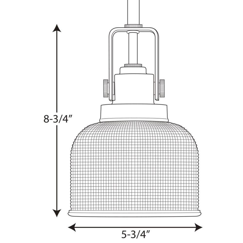 Chrome Mini Pendant with Clear Prismatic Glass Shade