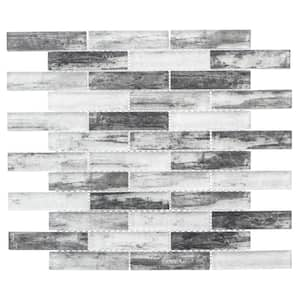 Giovan Jorell Gray/White 11-3/4 in. x 11-3/4 in. Textured Glass Brick Joint Mosaic Tile (4.8 sq. ft./Case)