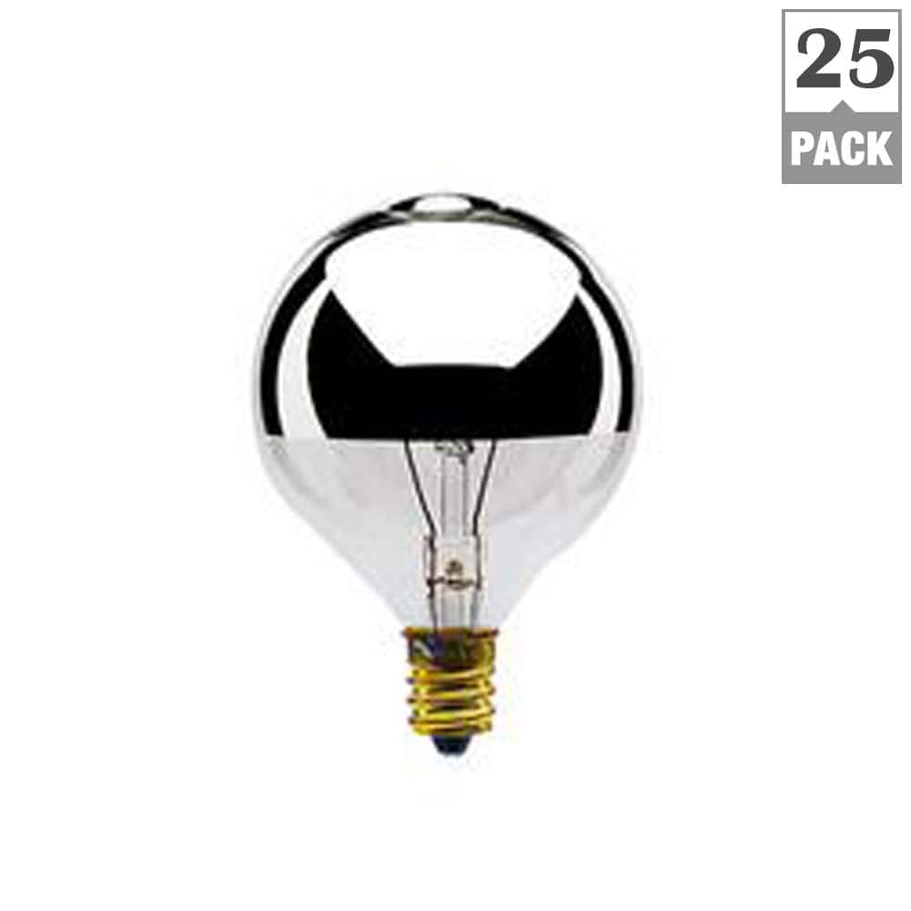 Bulbrite 40Watt G16.5 Half Chrome Dimmable Warm White Light