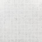 Marmo Bianco 12 in. x 12 in. Matte Marble Look Porcelain Mosaic Tile (1 sq. ft. / each)