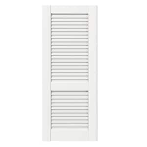 32 in. x 80 in. Louvered MDF, White Primed Wood, Painted Pre-Finished Door Panel Interior Door Slab Without Hinges