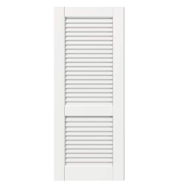 32 in. x 80 in. Louvered MDF, White Primed Wood, Painted Pre-Finished Door Panel Interior Door Slab Without Hinges