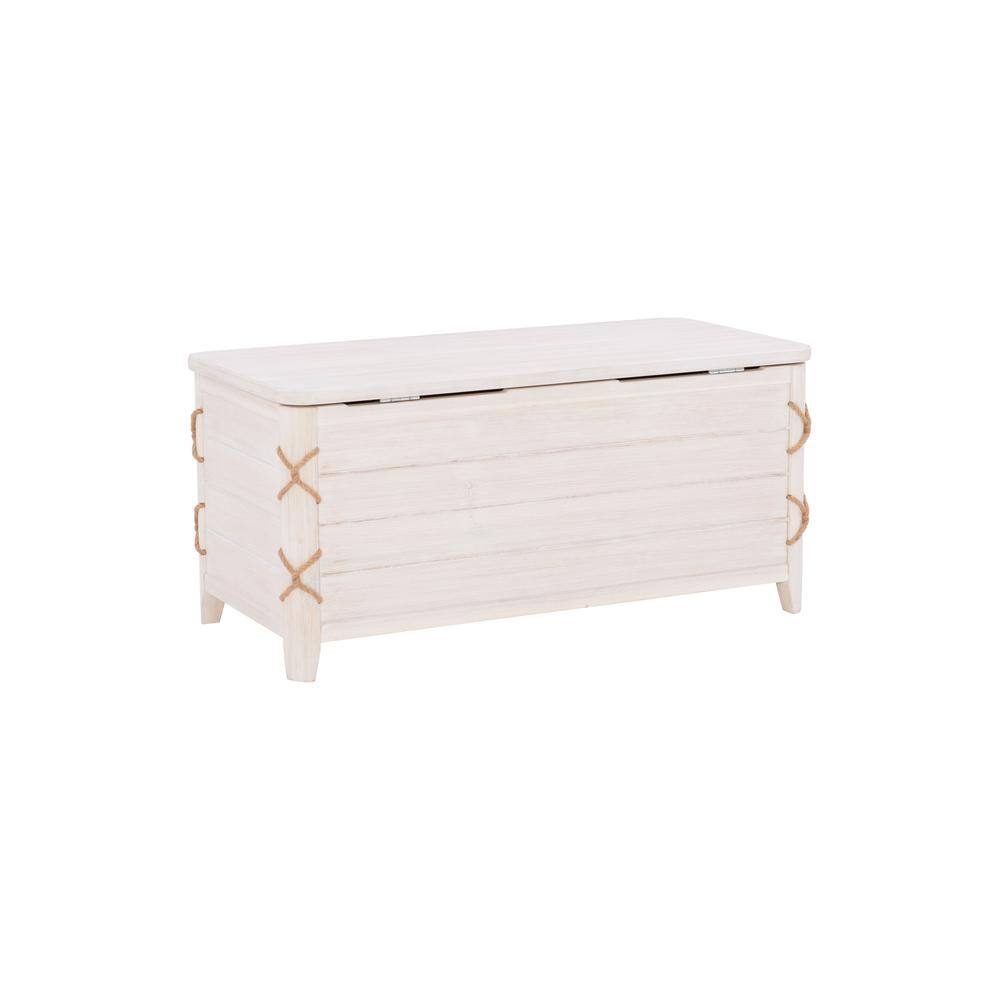 Linon Home Decor Heimann White Rope Cedar Trunk with Lift Flip Top 38 ...