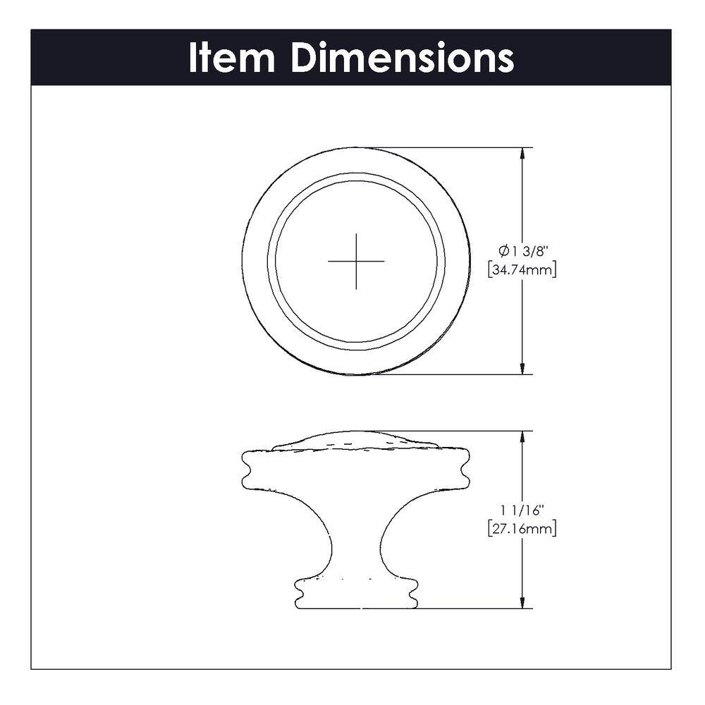 Black Iron Round Mushroom Knob with Matte Finish