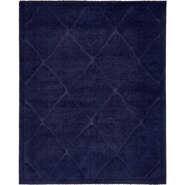 Unique Loom Trellis Shag Diamond Navy Blue 8' 0 x 10' 0 Area Rug