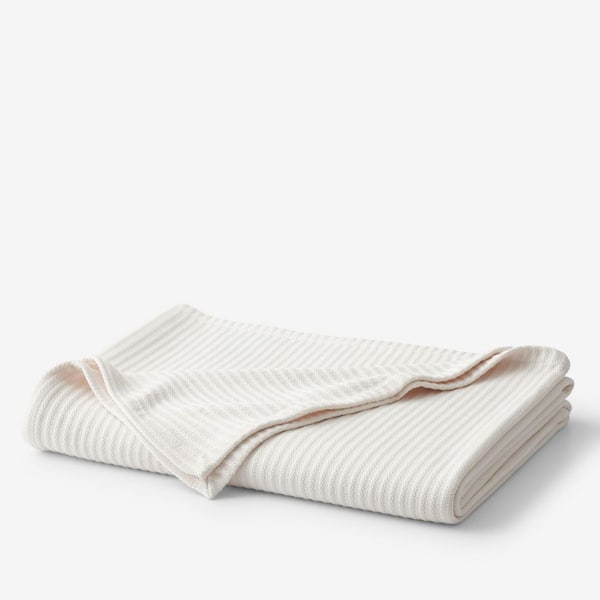 Legends Luxury Egyptian Cotton Collection Ivory Cotton King/California King Woven Blanket