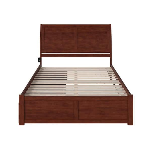 AFI Portland Walnut King Solid Wood Storage Platform Bed with Flat ...