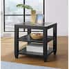 12 in. Square Black 27 in. Tall Square Wood End Table with Drawer and Shelf  VTTFT0099BK - The Home Depot