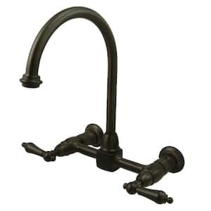 Restoration 2-Handle Wall-Mount Standard Kitchen Faucet in Oil Rubbed Bronze