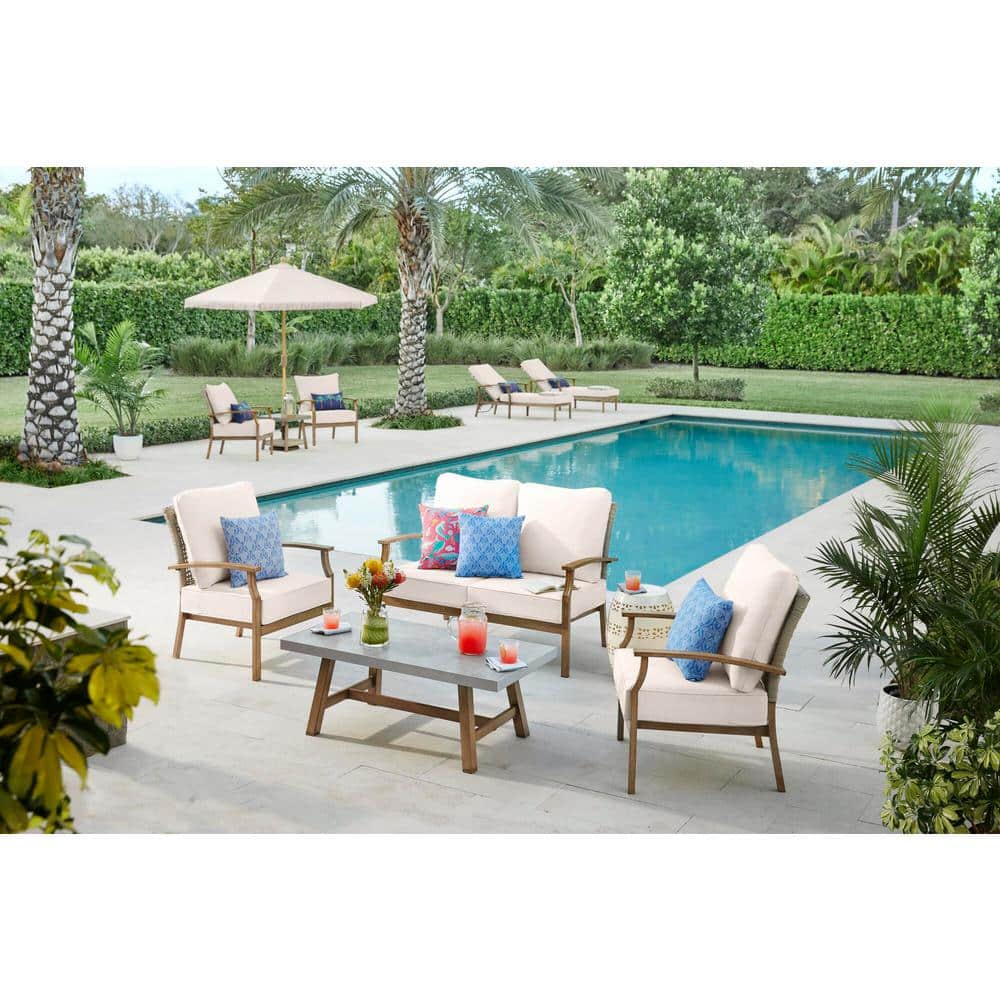 Hampton Bay Beachside 4Piece Rope Look Wicker Outdoor Patio