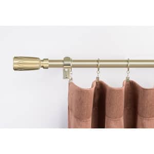 Heritage 72 in. - 144 in. Adjustable Single Curtain Rod 1 in. in Satin Brass with Finial