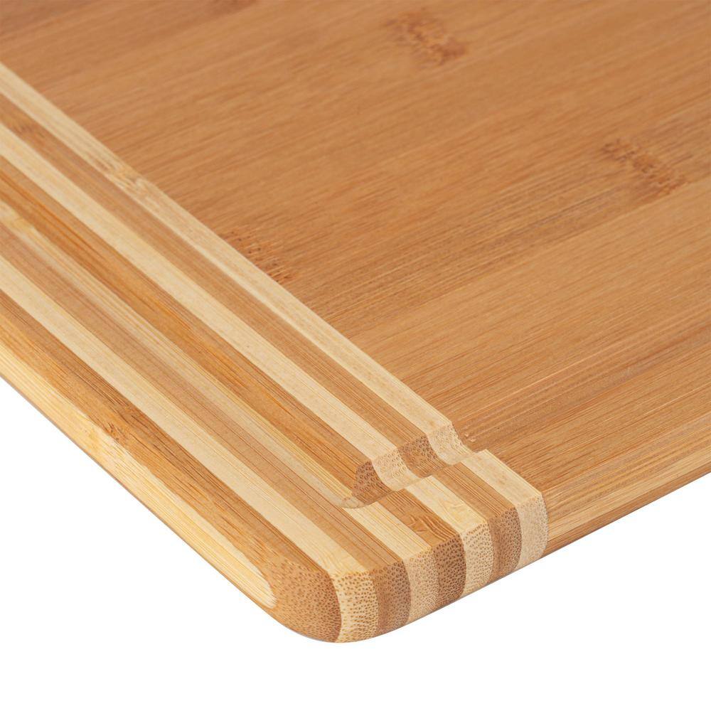 Large Rectangular Bamboo Cutting Board with Drip Edge