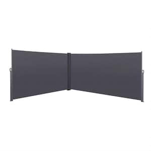 Dark Gray Rectangle Patio Privacy Screen Cover with UV Resistant and Waterproof