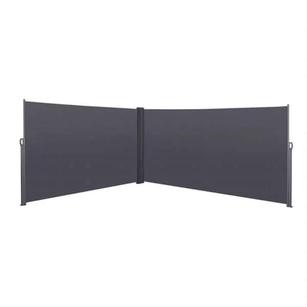 Dark Gray Rectangle Patio Privacy Screen Cover with UV Resistant and Waterproof