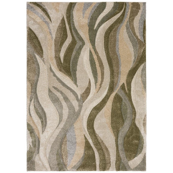Carmona 5 ft. 1 in. x 7 ft. 5 in. Green Abstract Rug